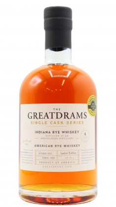 Indiana Rye Great Drams Rare Cask American Rye 2017 4 Year Old