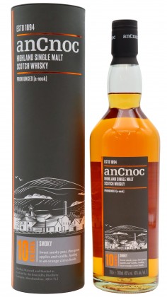 anCnoc Peated Highland Single Malt Scotch 10 year old