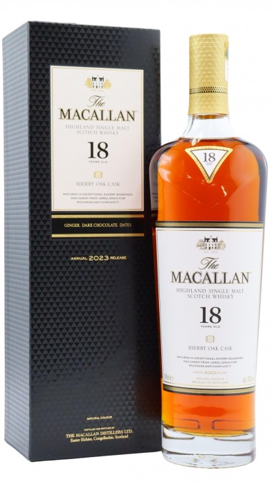 Macallan 2023 Release Sherry Oak Scotc 18 Year Old