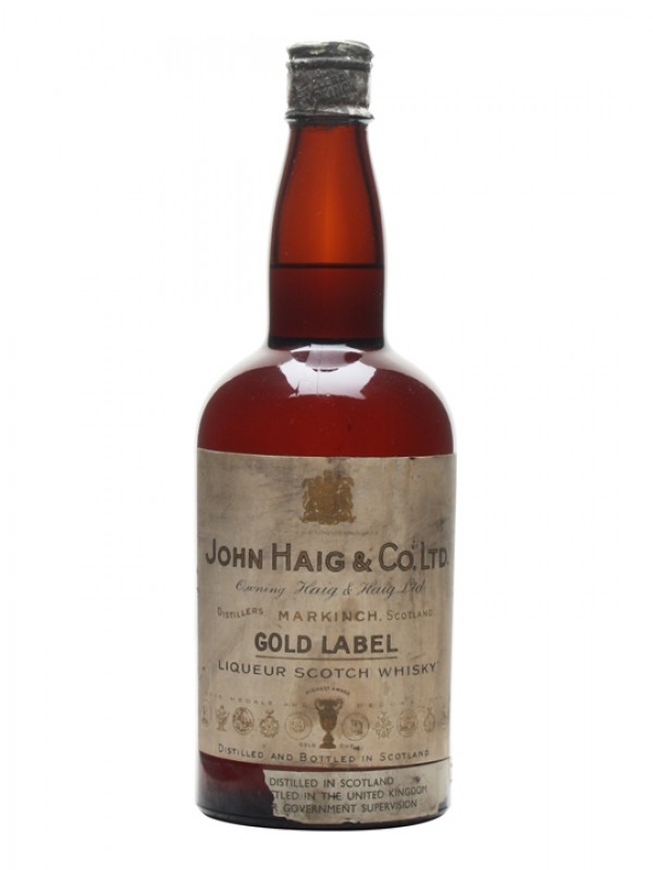 Haig Gold Label Spring Cap Bottled 1940s Late George V