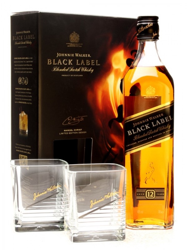 Johnnie Walker Black Label 12 Year Old 2 Glass Pack