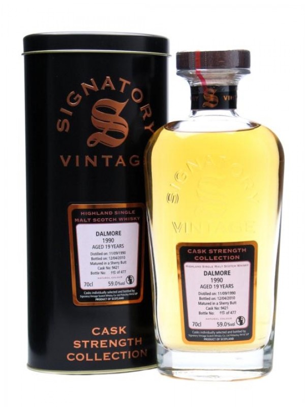 Dalmore 1990 19 Year Old Sherry Butt #9421 Signatory Cask Strength Collection