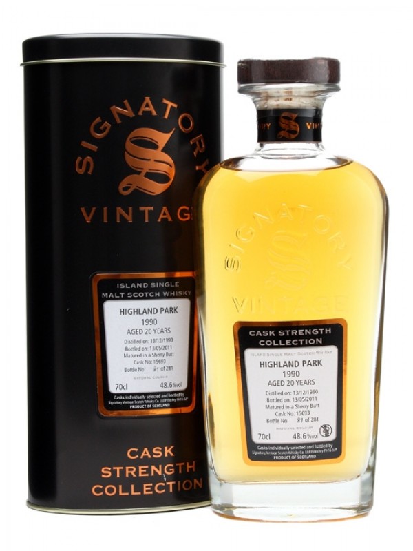 Highland Park 1990 20 Year Old Cask #15693 Signatory Cask Strength Collection