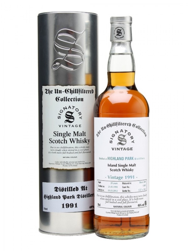Highland Park 1991 20 Year Old Sherry Butt #15089 Signatory Un-Chillfiltered Collection