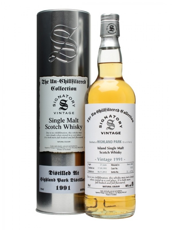 Highland Park 1991 21 Year Old Sherry Butt #15121 Signatory Un-chillfiltered Collection